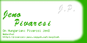 jeno pivarcsi business card