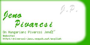 jeno pivarcsi business card